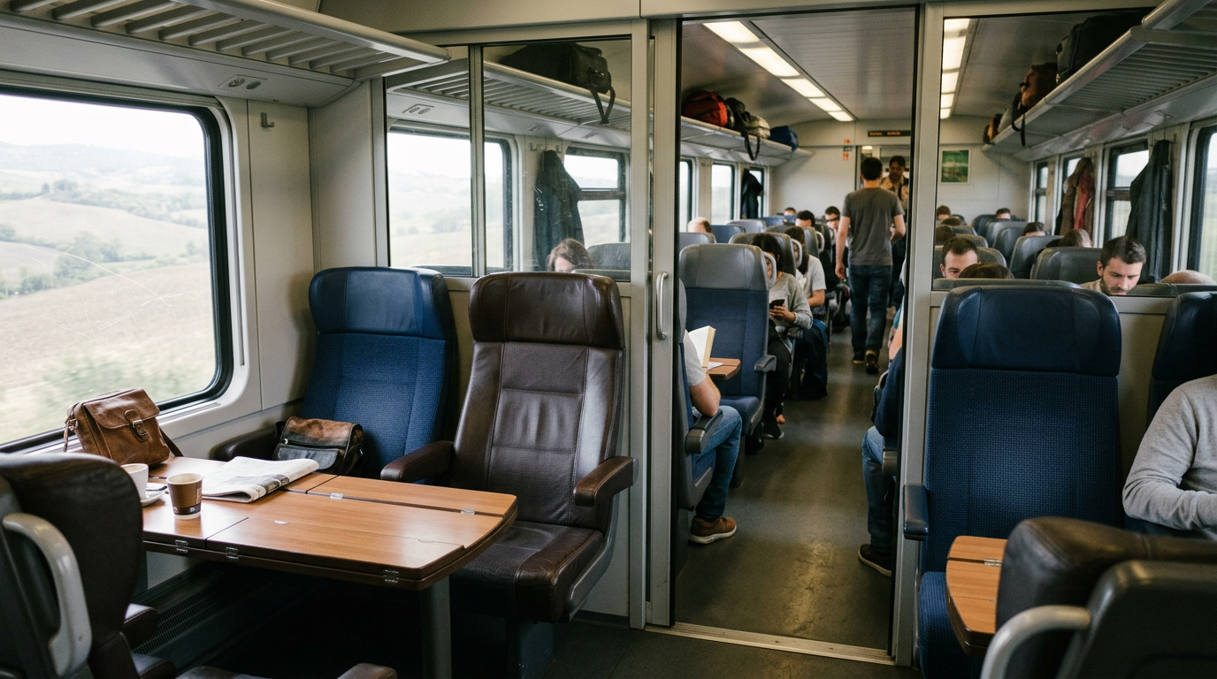 Photograph illustrating First Class vs. Second Class on Morocco Trains