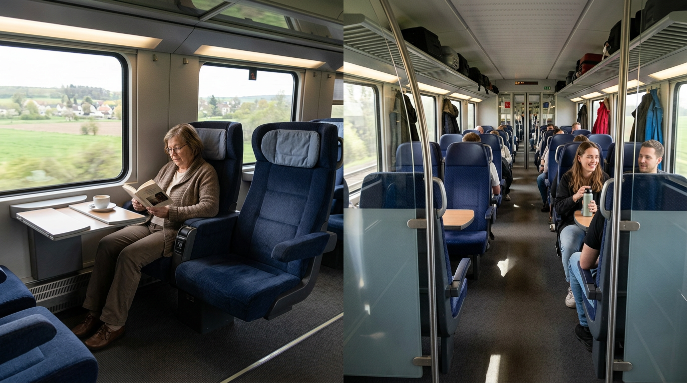 Photograph illustrating First Class vs. Second Class: Is the Upg